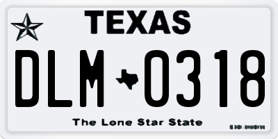 TX license plate DLM0318