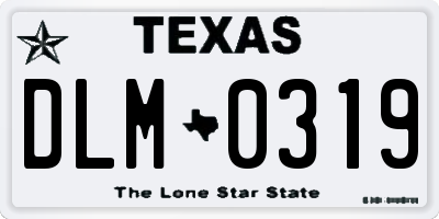TX license plate DLM0319