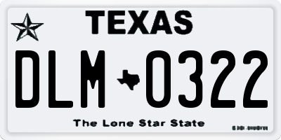 TX license plate DLM0322