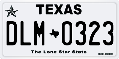 TX license plate DLM0323