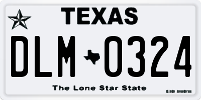 TX license plate DLM0324