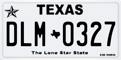 TX license plate DLM0327
