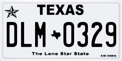 TX license plate DLM0329