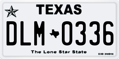 TX license plate DLM0336