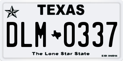 TX license plate DLM0337