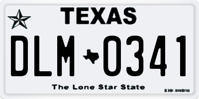 TX license plate DLM0341