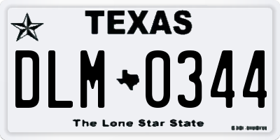 TX license plate DLM0344