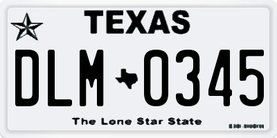 TX license plate DLM0345