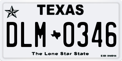 TX license plate DLM0346