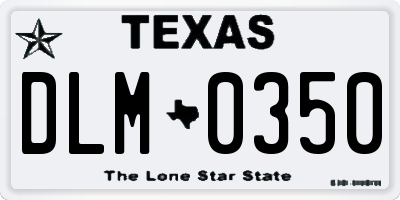 TX license plate DLM0350