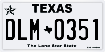 TX license plate DLM0351
