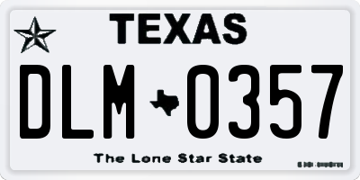 TX license plate DLM0357