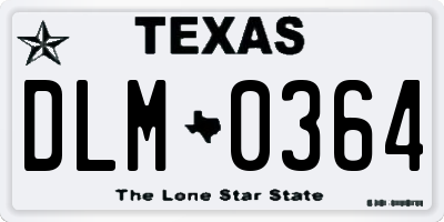 TX license plate DLM0364