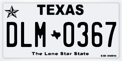 TX license plate DLM0367