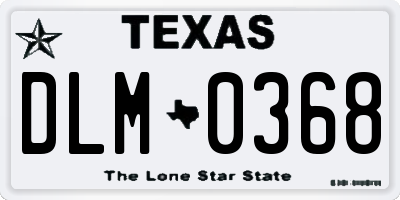 TX license plate DLM0368