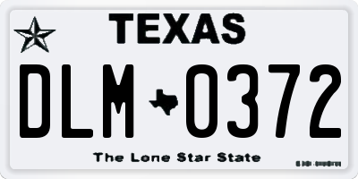 TX license plate DLM0372