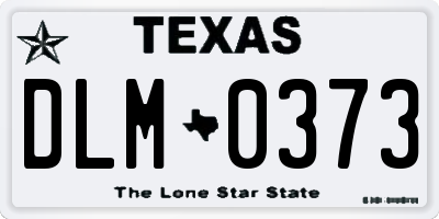 TX license plate DLM0373