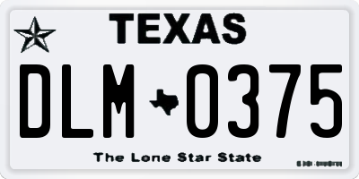 TX license plate DLM0375