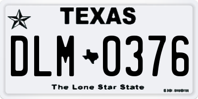 TX license plate DLM0376