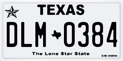 TX license plate DLM0384