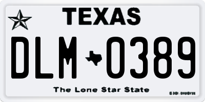 TX license plate DLM0389