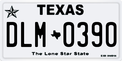TX license plate DLM0390