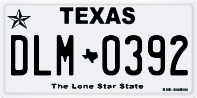 TX license plate DLM0392