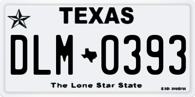 TX license plate DLM0393