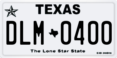 TX license plate DLM0400