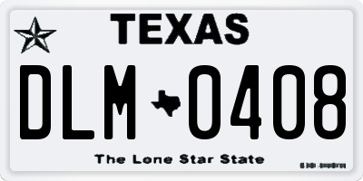 TX license plate DLM0408