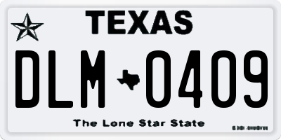 TX license plate DLM0409