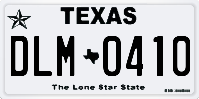 TX license plate DLM0410