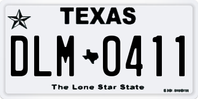 TX license plate DLM0411