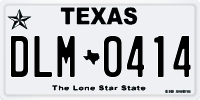 TX license plate DLM0414