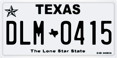 TX license plate DLM0415