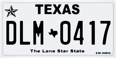 TX license plate DLM0417