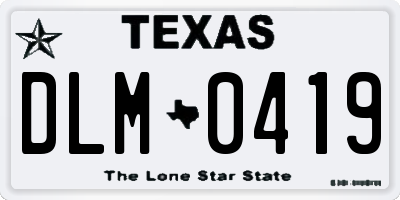 TX license plate DLM0419