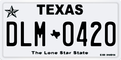 TX license plate DLM0420