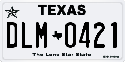 TX license plate DLM0421