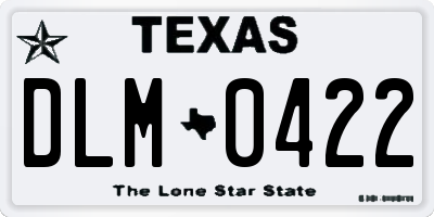 TX license plate DLM0422