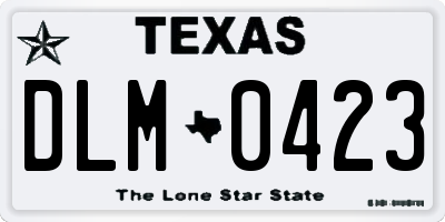 TX license plate DLM0423