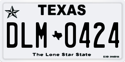 TX license plate DLM0424