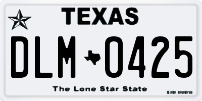 TX license plate DLM0425