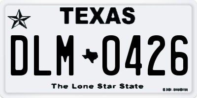 TX license plate DLM0426