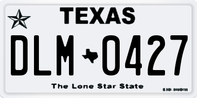 TX license plate DLM0427