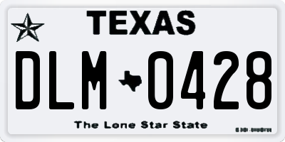 TX license plate DLM0428