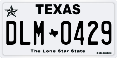 TX license plate DLM0429