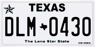 TX license plate DLM0430