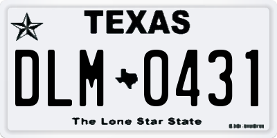 TX license plate DLM0431