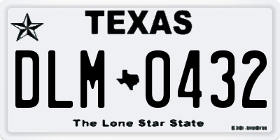 TX license plate DLM0432